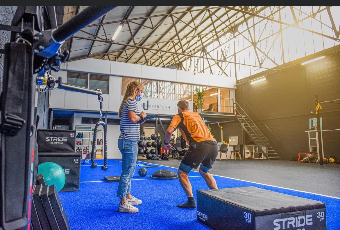 Boy and girl doing exercise