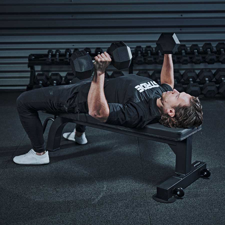 STRIDE Molded Hex Rubber Dumbbell (single; 27,5kg)