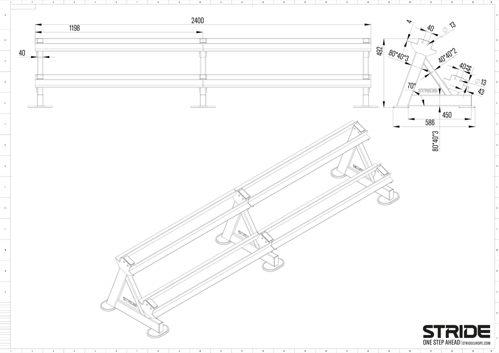 Raptor 2-tier dumbbell rack