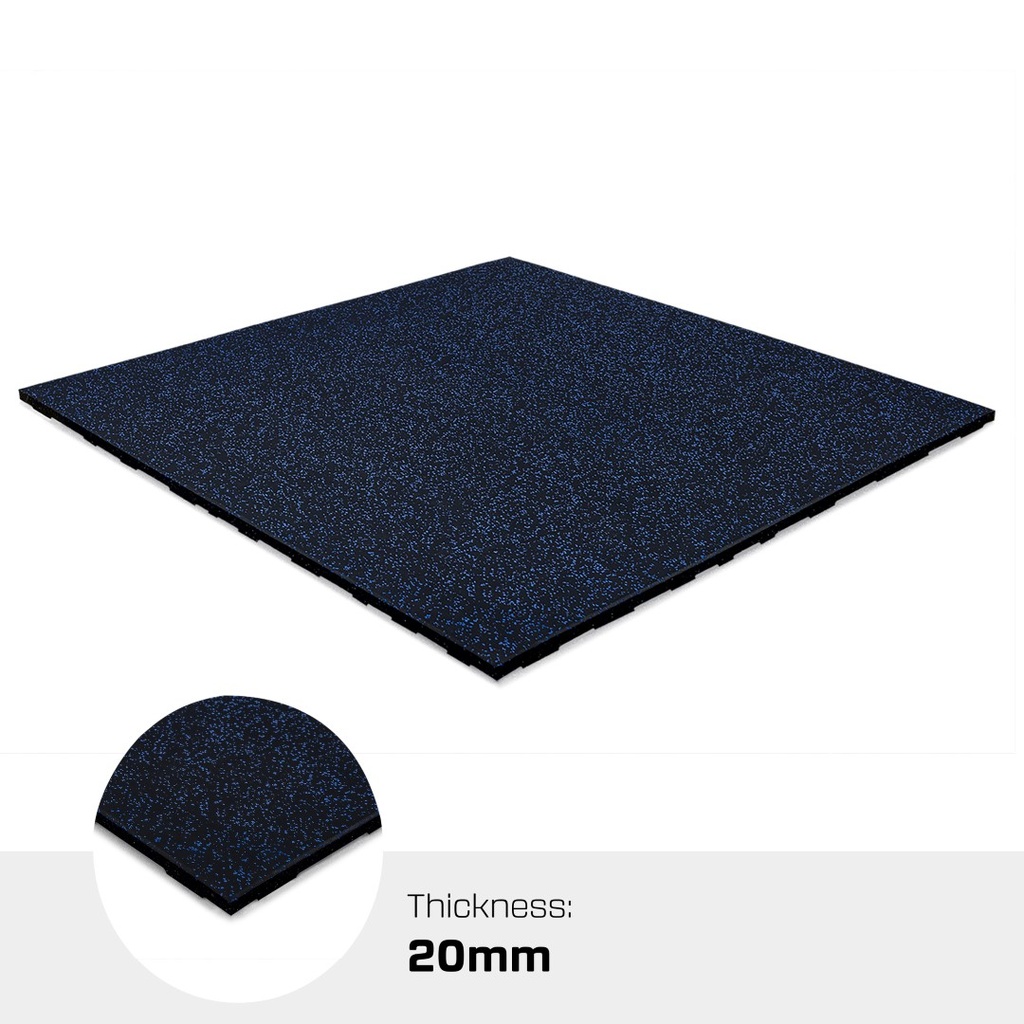 Connecting Rubber Tile | 15% Blue  |  1m x 1m x 2cm