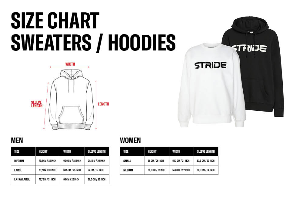 STRIDE Black Hoodie | Tricep White (MEN)