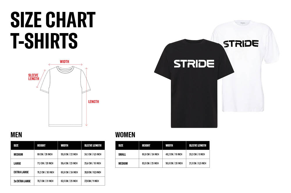 STRIDE Black T-shirt | Oblique print (MEN)