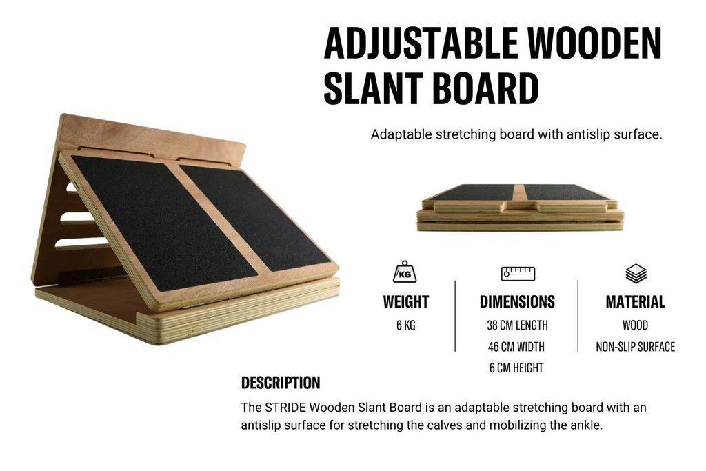 STRIDE Adjustable Wooden Slant Board