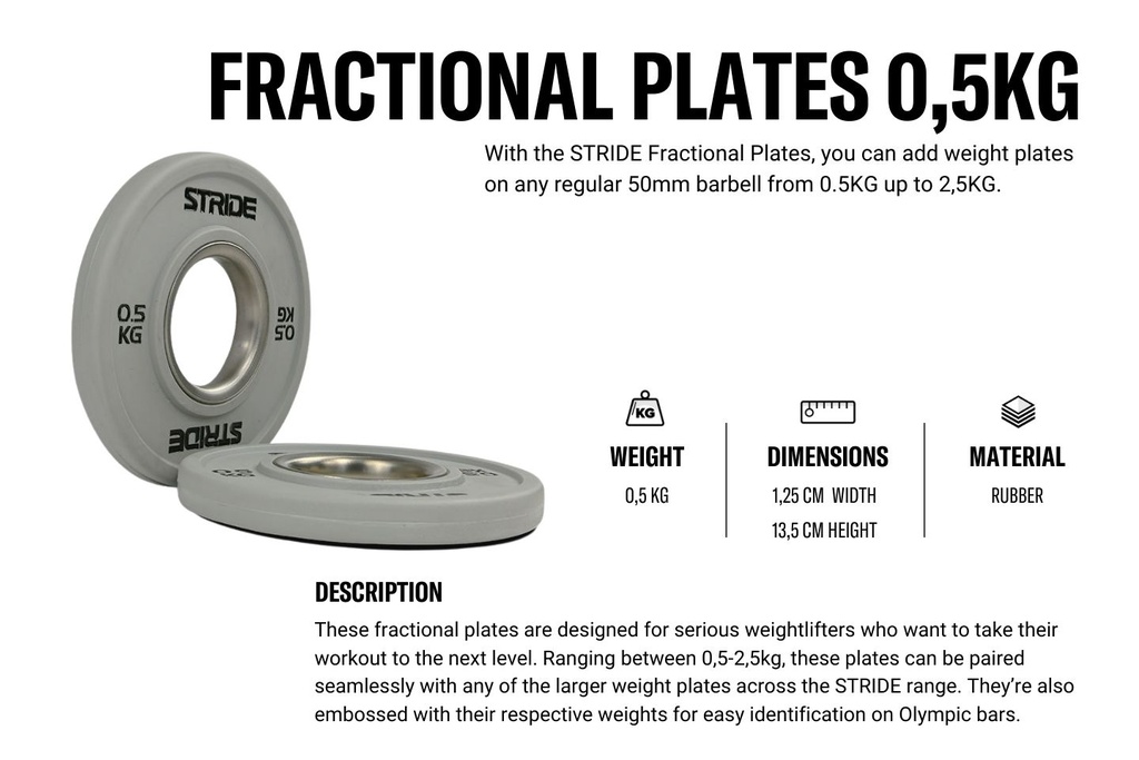STRIDE Fractional Plate (pair; 0,5kg)