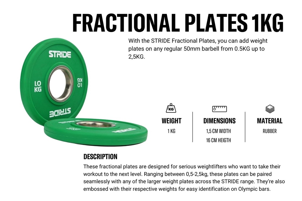 STRIDE Fractional Plate (pair; 1kg)