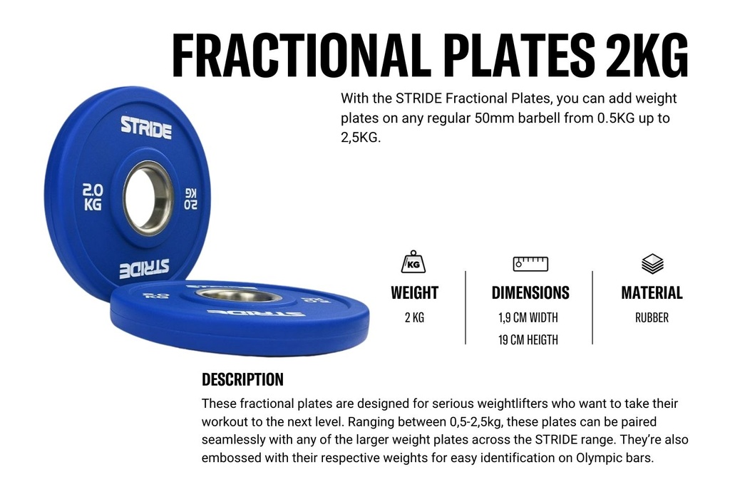 STRIDE Fractional Plate (pair; 2kg)