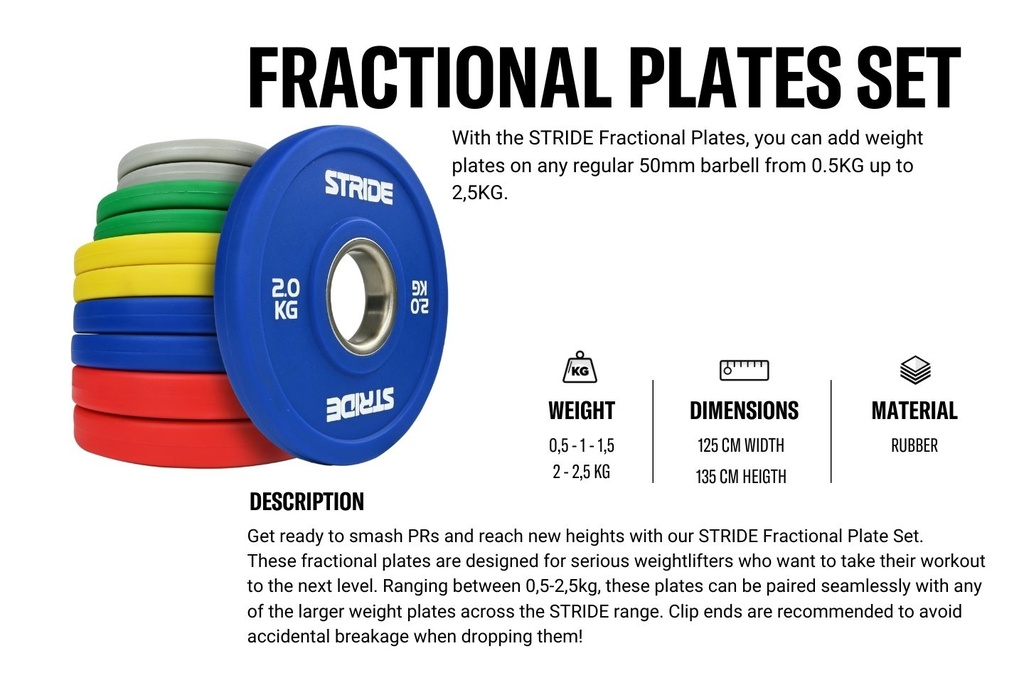 STRIDE Fractional Plate SET (set of 5 pairs; 0,5kg-2,5kg)