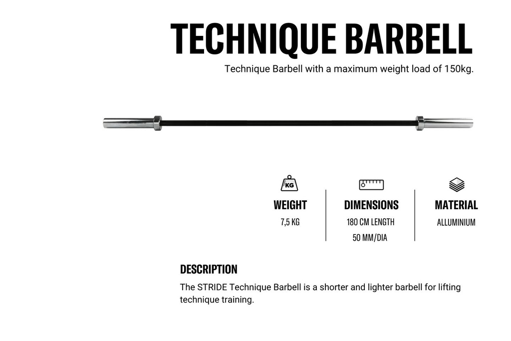 STRIDE Technique Barbell 7,5kg