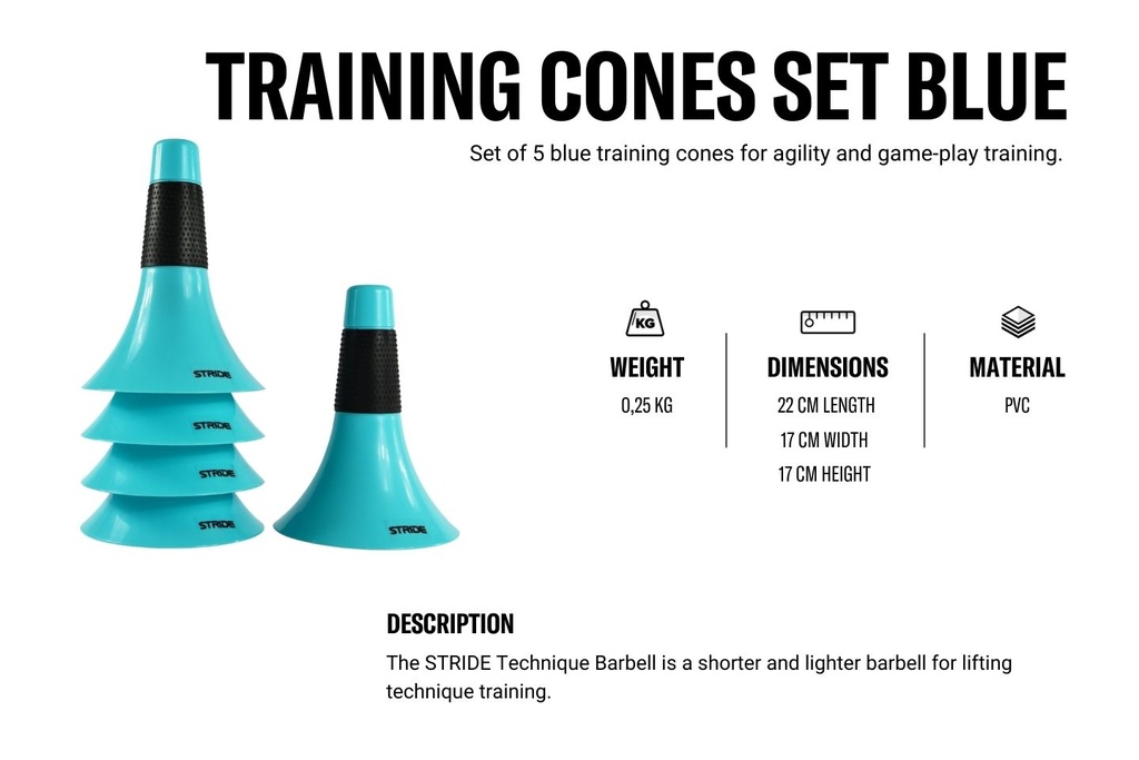 STRIDE Training Cone Blue (5pcs)