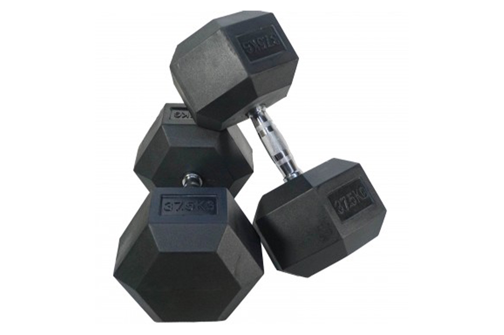Hex Rubber Dumbbell (single; 55lbs = 25kg) Discontinued Product