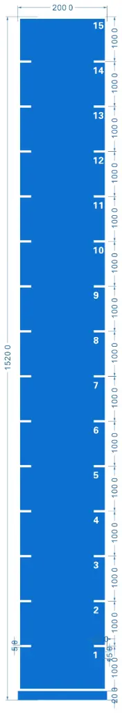 STRIDE Standard Track with numbers: Blue 2m x 15m