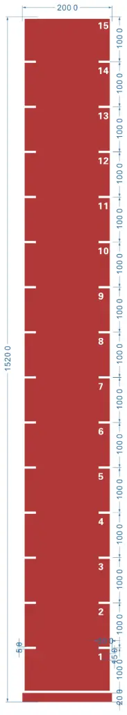 STRIDE Standard Track with numbers: Red 2m x 15m