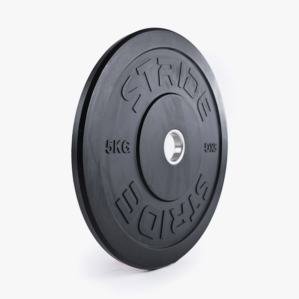 STRIDE Black Rubber Bumper Plate (single; 5kg)