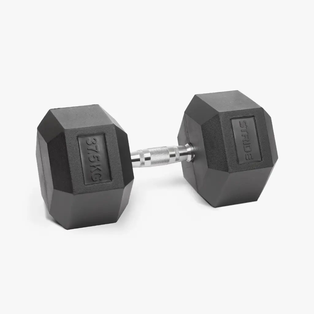 STRIDE Molded Hex Rubber Dumbbell (single; 37,5kg)