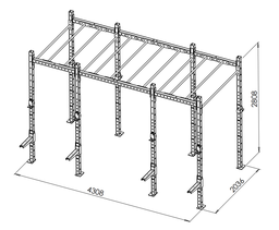 [EF-30-04690] Cross training rig 2-1 with monkey bars