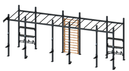 [EF-30-10578A00] HD Cross Training Rig with monkey bars, storage and wooden ladder
