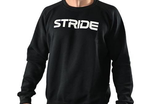STRIDE Black sweater | Chest print white (MEN)