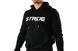 STRIDE Black hoodie | Chest print white (MEN)