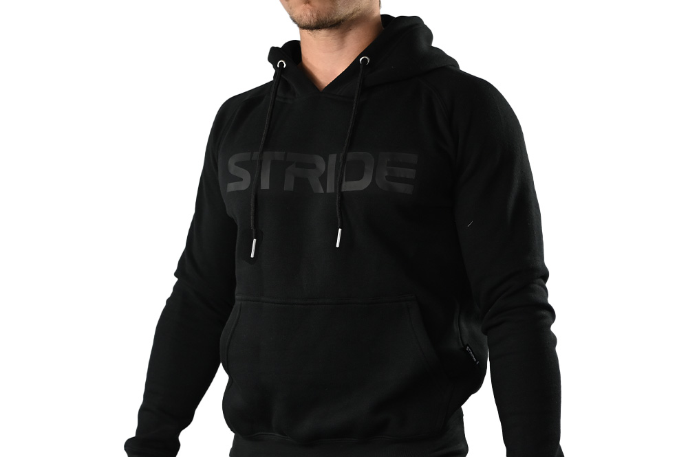 Purchase Stride Black Hoodie | Chest Print Black (Men)