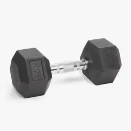 STRIDE Molded Hex Rubber Dumbbell (single; 10kg)
