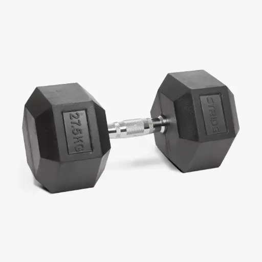 STRIDE Molded Hex Rubber Dumbbell (single; 27,5kg)