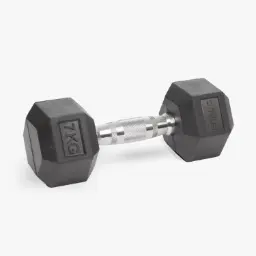 STRIDE Molded Hex Rubber Dumbbell (single; 7kg)