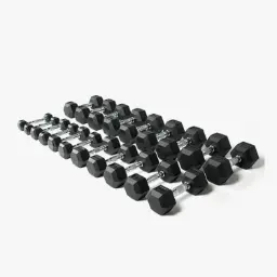 STRIDE Molded Hex Rubber Dumbbell SET 4 (set of 16 pairs; 2,5kg-40kg)