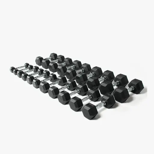 STRIDE Molded Hex Rubber Dumbbell SET 4 (set of 16 pairs; 2,5kg-40kg)