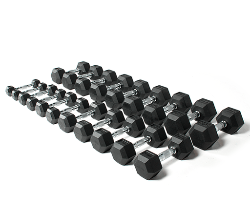 STRIDE Molded Hex Rubber Dumbbell SET 7 (set of 13 pairs; 10kg-40kg)