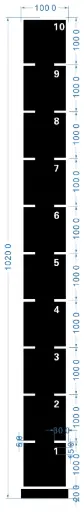 STRIDE Standard Track with numbers: Black 1m x 10m