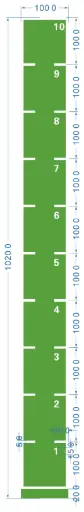 STRIDE Standard Track with numbers: Green 1m x 10m