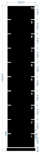 STRIDE Standard Track with numbers: Black 2m x 10m