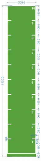 STRIDE Standard Track with numbers: Green 2m x 10m