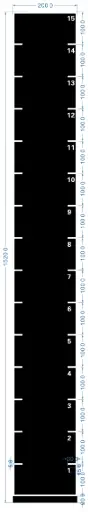 STRIDE Standard Track with numbers: Black 2m x 15m