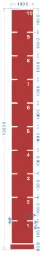 STRIDE Standard Track with numbers: Red 1m x 10m
