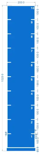 STRIDE Standard Track with numbers: Blue 2m x 10m