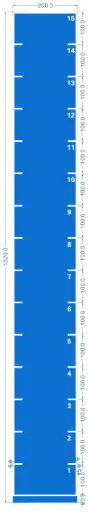 STRIDE Standard Track with numbers: Blue 2m x 15m