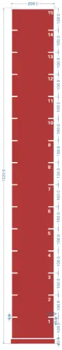 STRIDE Standard Track with numbers: Red 2m x 15m